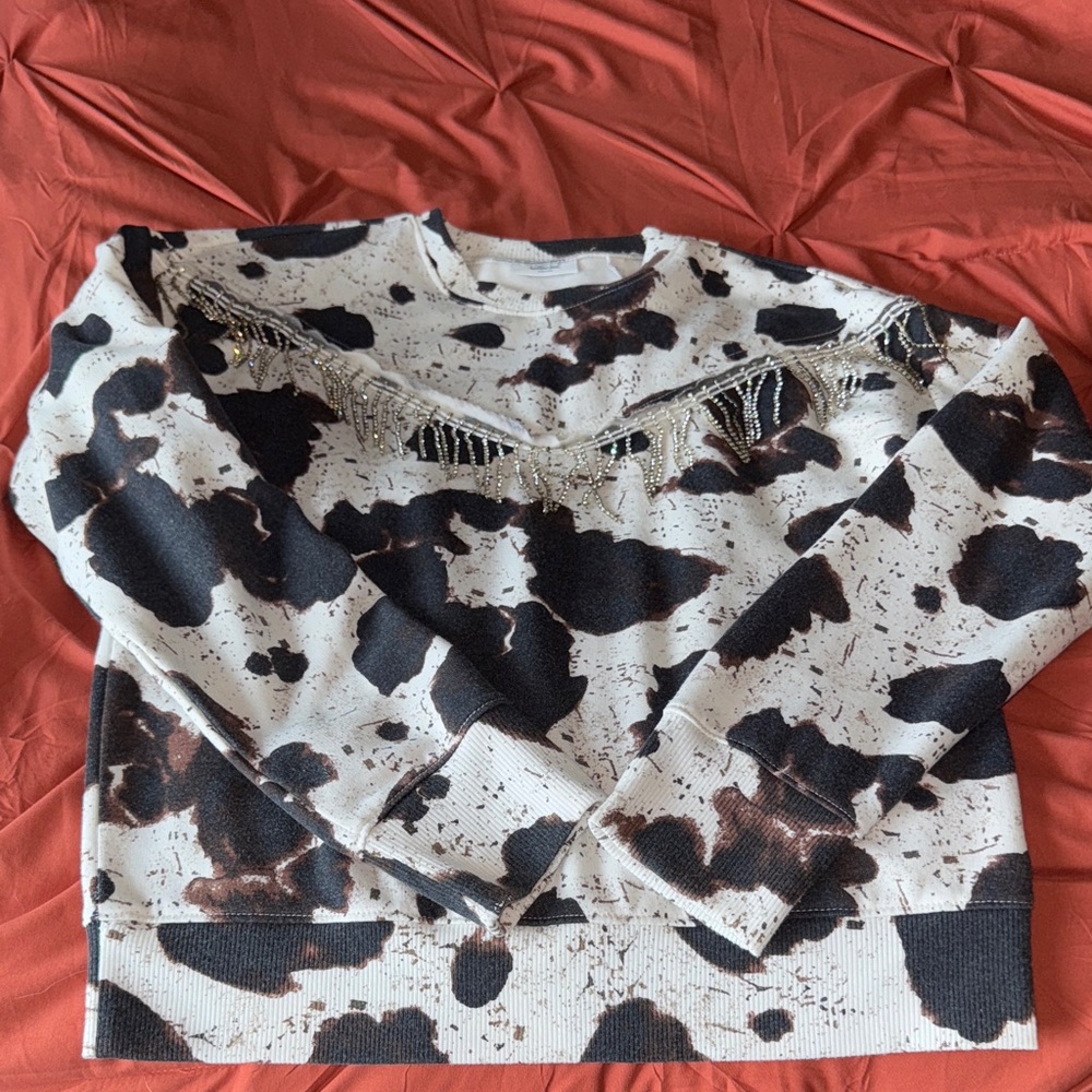 Stylish Cow Print Kids Sweatshirt